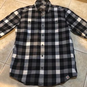 Carhartt Black & Grey Check Flannel Warm mens size MED